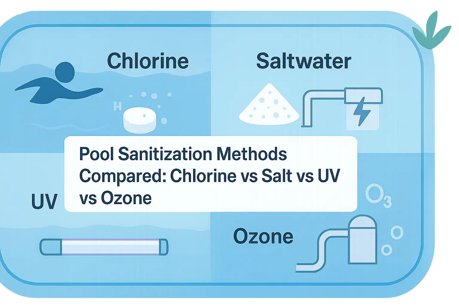 Pool Sanitization Pool Sanitization Methods: Chlorine vs Salt vs UV vs Ozone